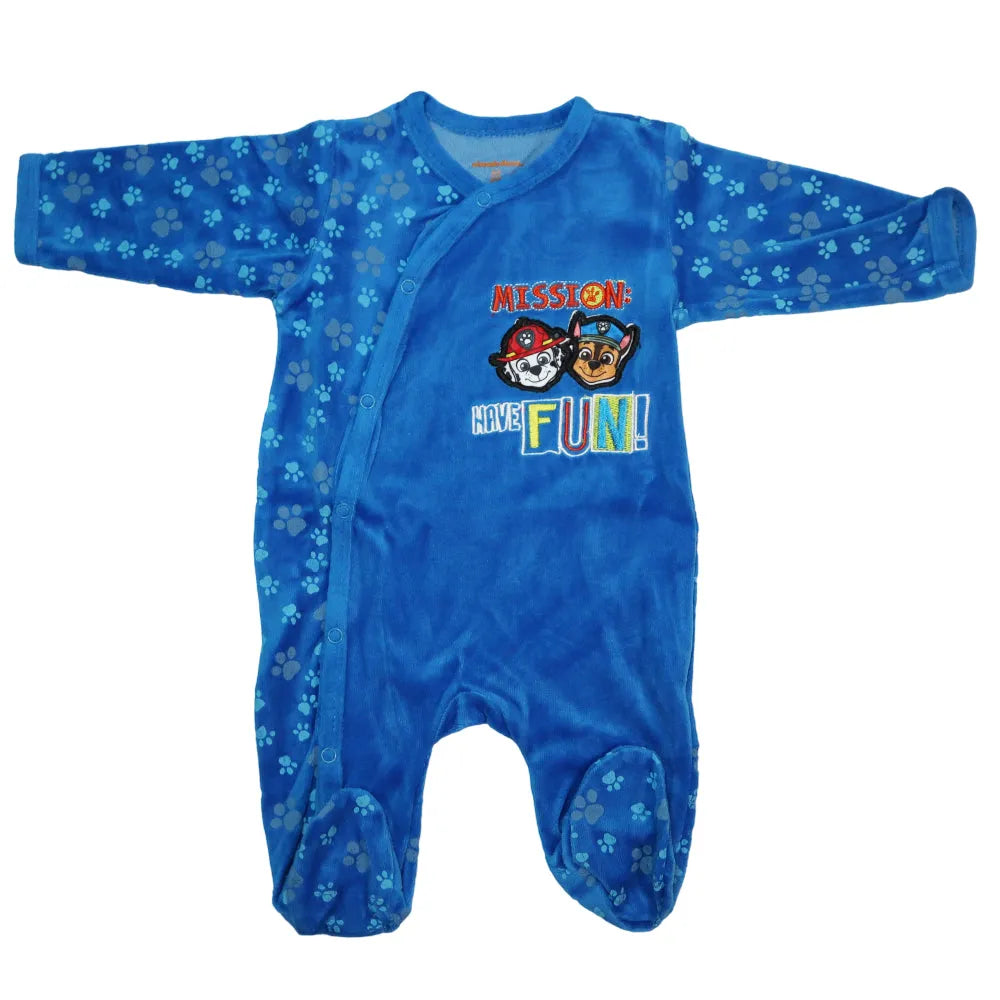 Paw Patrol Chase Baby Kleinkind Velour Body Strampler Einteiler - WS-Trend.de Gr. 62 - 92