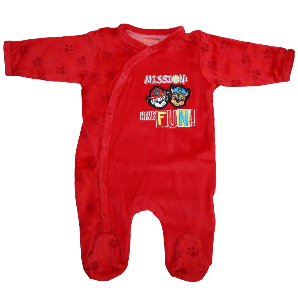 Paw Patrol Chase Baby Kleinkind Velour Body Strampler Einteiler - WS-Trend.de Gr. 62 - 92