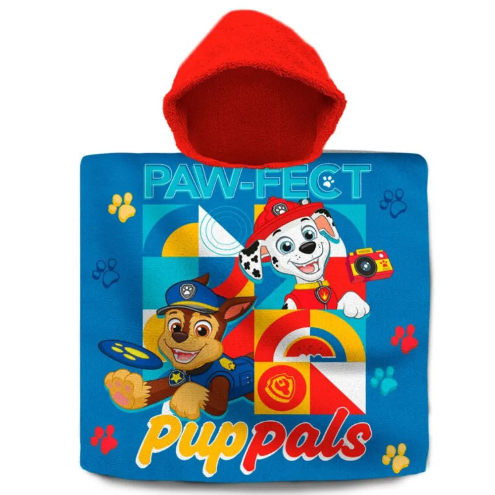 Paw Patrol Jungen Kinder Poncho Badeponcho 100% Baumwolle - WS-Trend.de