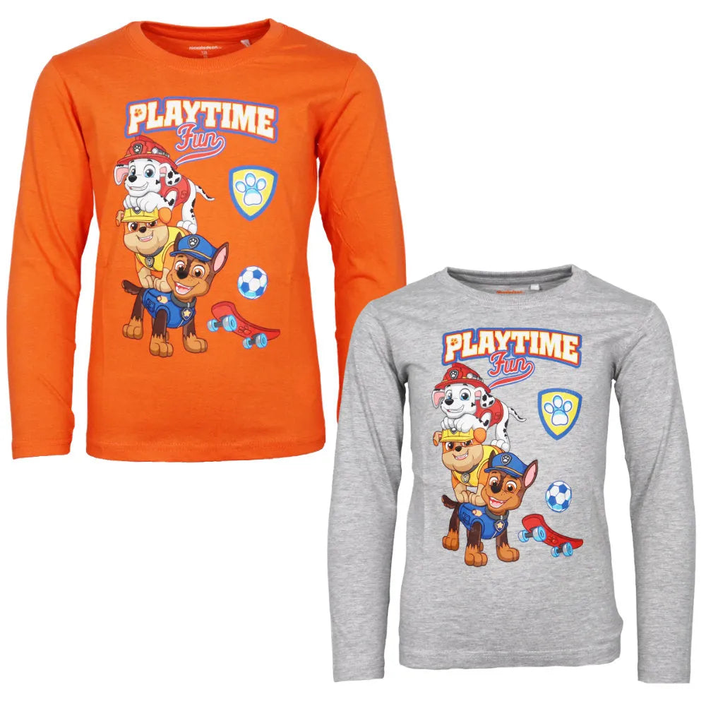 Paw Patrol Chase Rubble Jungen Kinder langarm Shirt - WS-Trend.de Marshall 98 -128