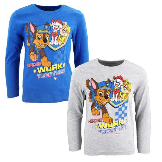 Paw Patrol Chase Marshall Rubble Kinder langarm Shirt - WS-Trend.de Jungen Langarmshirt 98-128 Baumwolle