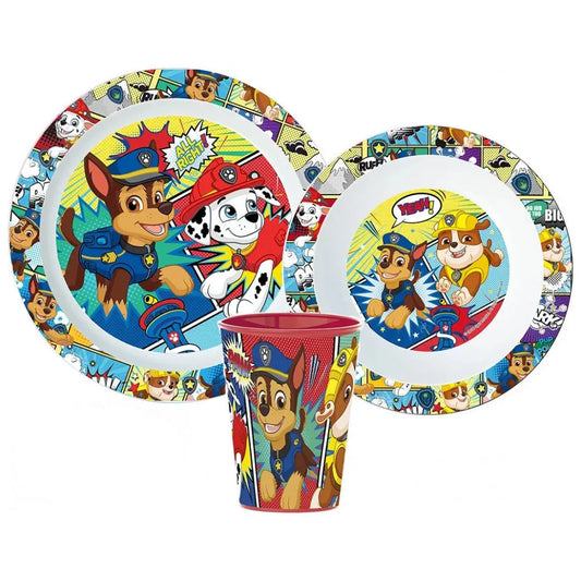 Paw Patrol Kinder Geschirr-Set 3 teilig Becher Teller Schüssel - WS-Trend.de - Chase Marshall