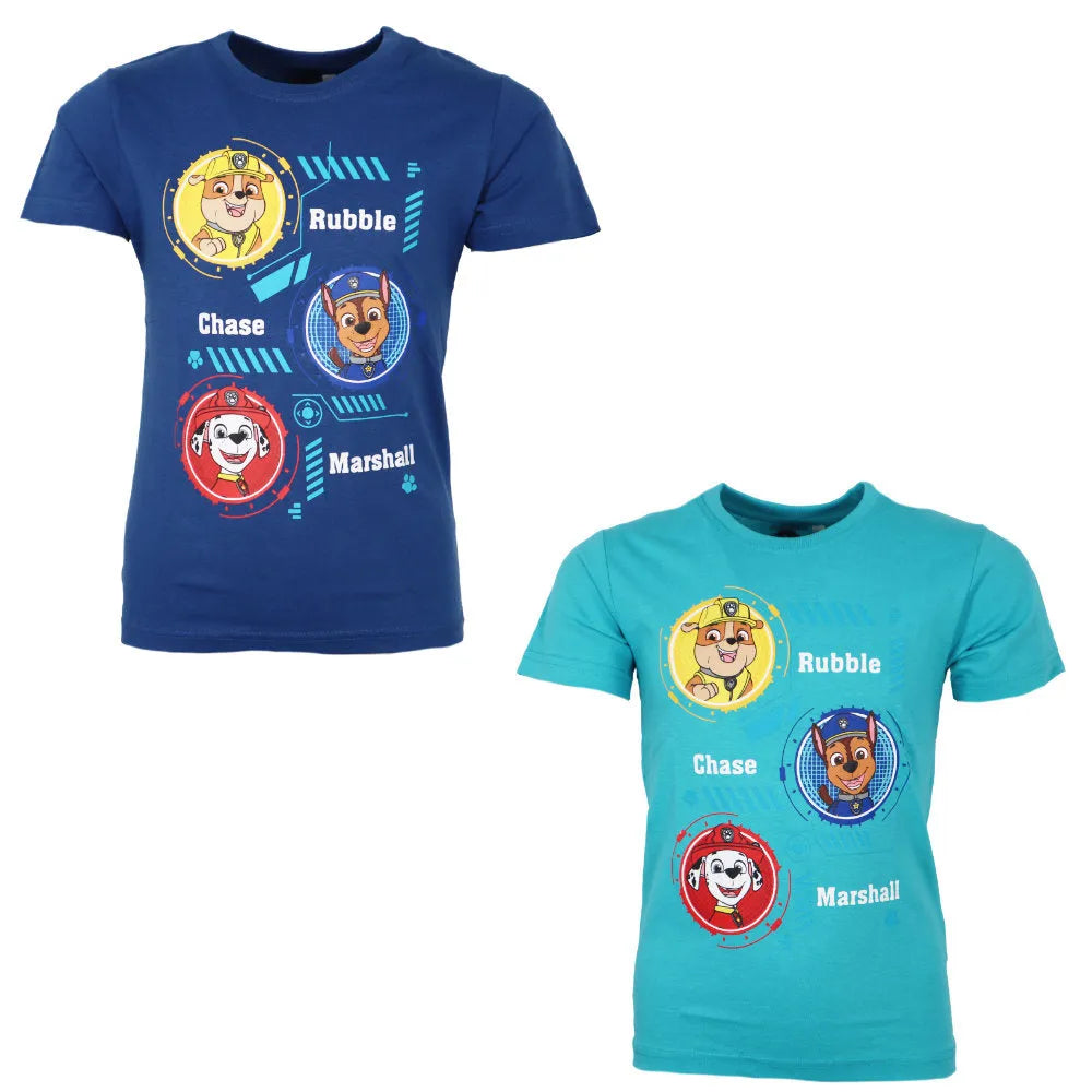 Paw Patrol Chase Rubble Marshall Kinder Jungen T-Shirt - WS-Trend.de kurzarm 98 -128 Baumwolle