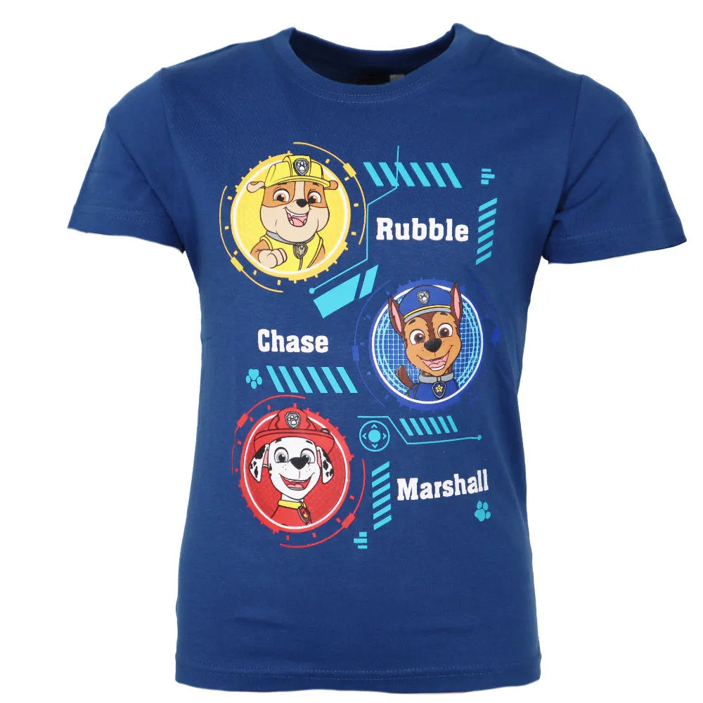 Paw Patrol Chase Rubble Marshall Kinder Jungen T-Shirt - WS-Trend.de kurzarm 98 -128 Baumwolle