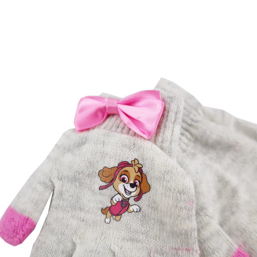 Paw Patrol Skye Kinder Winter Bommel Mütze mit Perlen plus Handschuhe - WS-Trend.de 52 54 Rosa