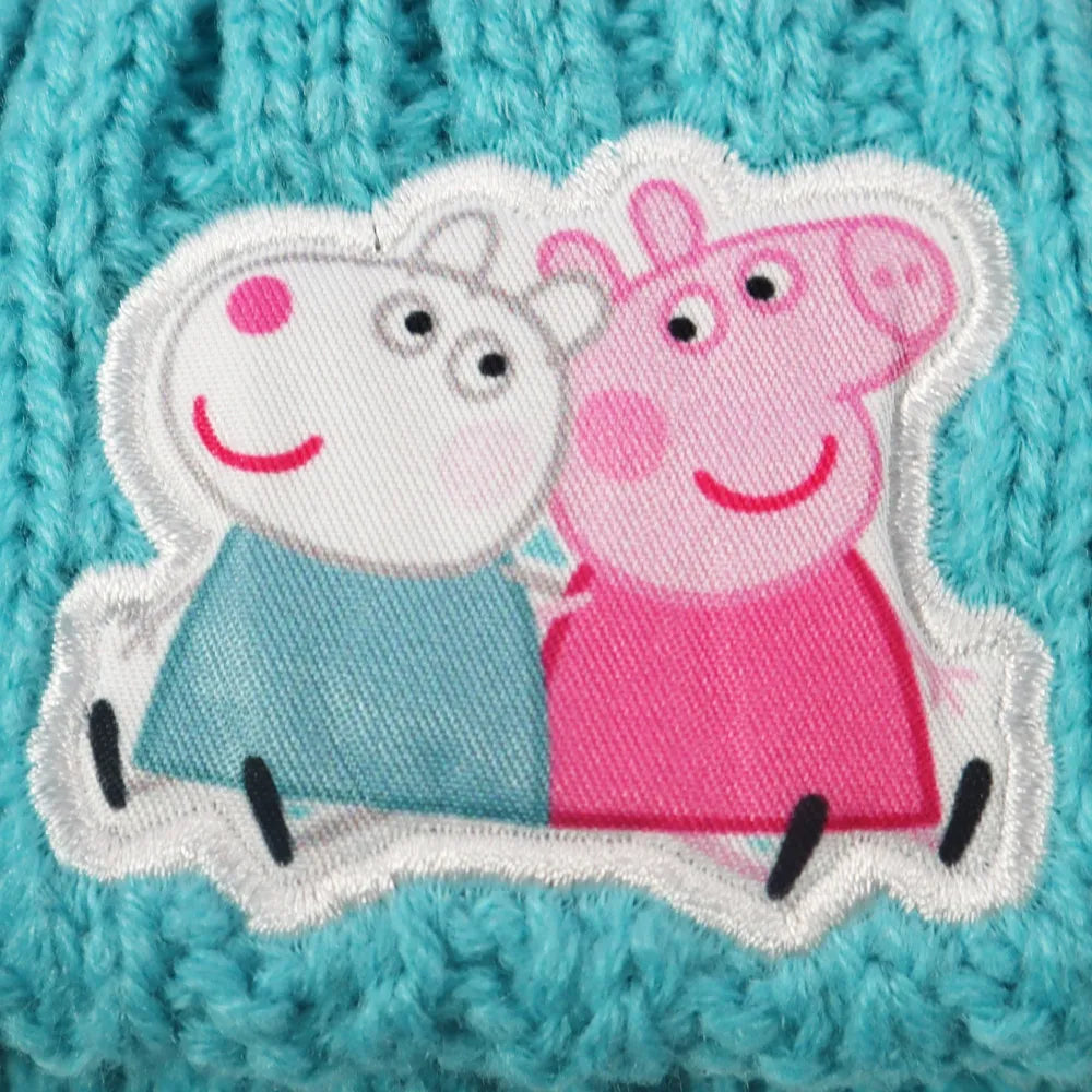 Peppa Wutz Pig Kinder Wintermütze Mütze Bommelmütze plus Handschuhe - WS-Trend.de