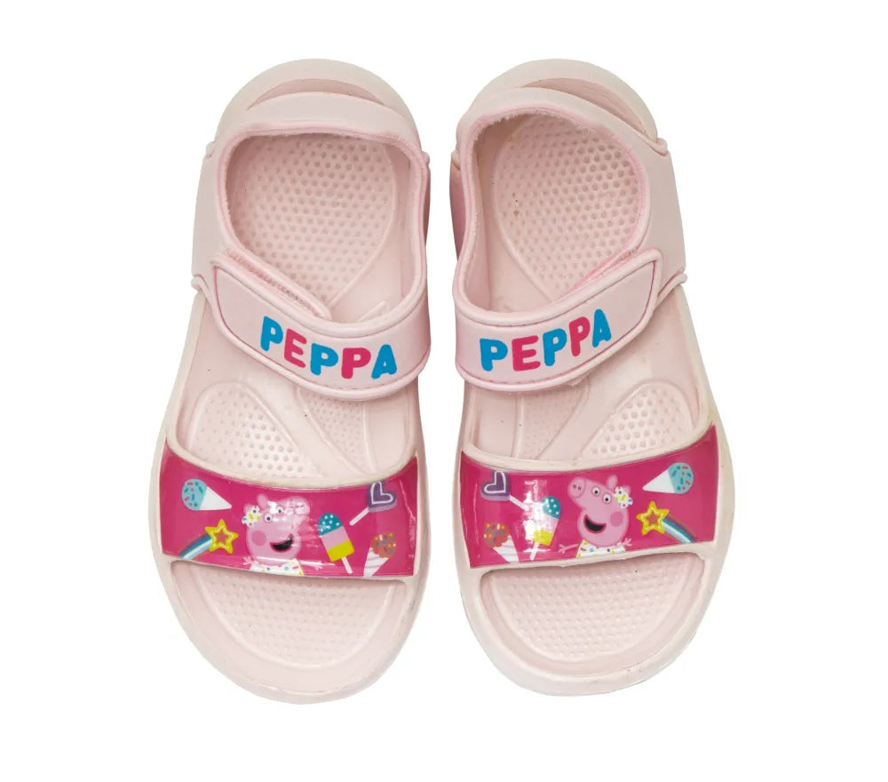 Peppa Wutz - Kinder Sandalen mit Klettverschluss - WS-Trend.de Pig 3D Optik - Badeschuhe Latschen Hausschuhe 22-32