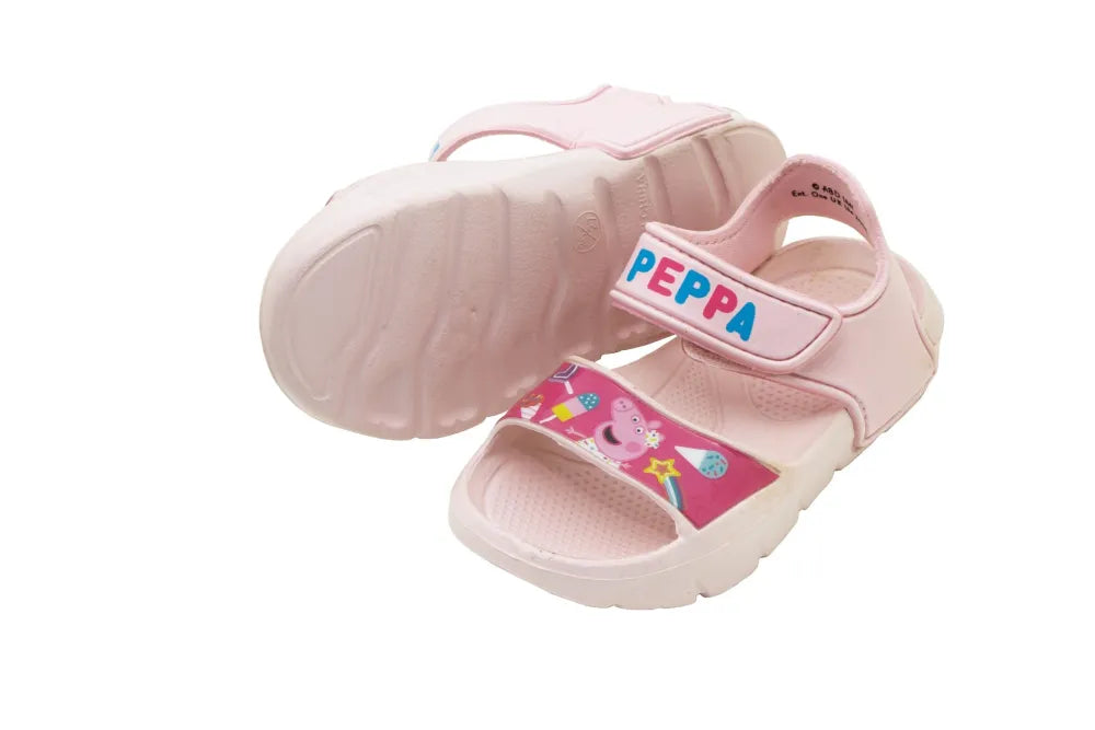 Peppa Wutz - Kinder Sandalen mit Klettverschluss - WS-Trend.de Pig 3D Optik - Badeschuhe Latschen Hausschuhe 22-32