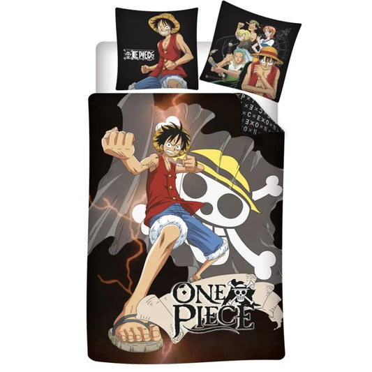 One Piece Kinder Bettwäsche Set - WS-Trend.de Anime Luffy Mikrofaser 2tlg 135/140x200 63x63 cm