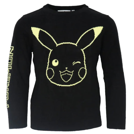 Pokemon Pikachu Kinder Jungen langarm Pulli Pullover Sweater - WS-Trend.de 116-152 Schwarz