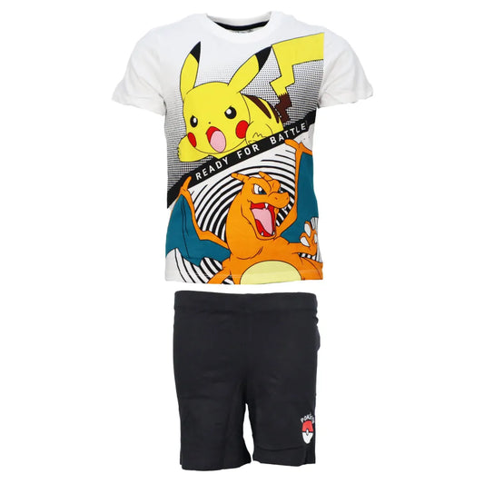 Pokemon Pikachu Jungen Sommer Set Shirt plus Shorts - WS-Trend.de Gr. 104 bis 152 Baumwolle