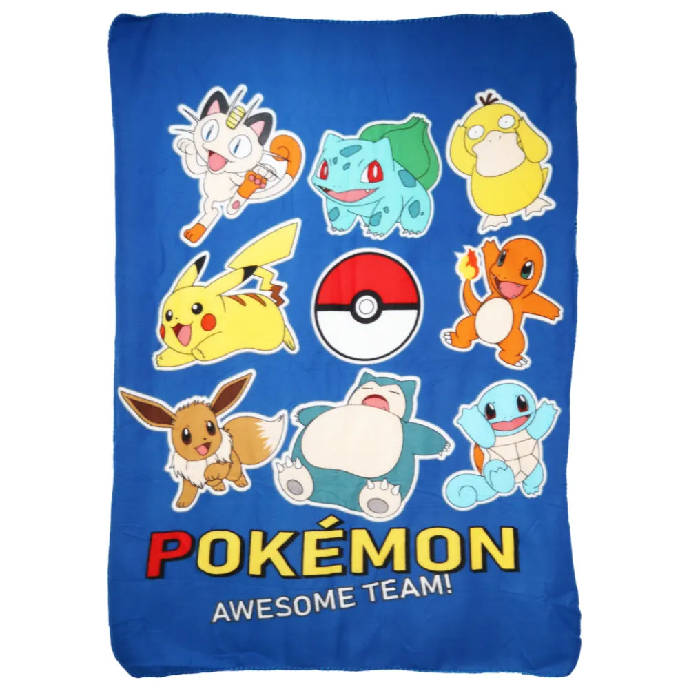 Pokemon Pikachu und Freunde Kinder Fleecedecke leichte Kuscheldecke 100x140 - WS-Trend.de