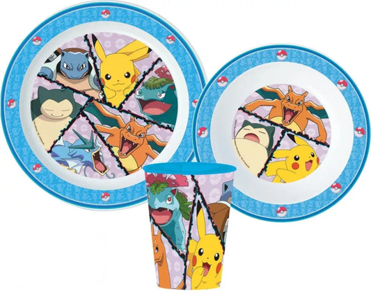 Pokemon Pikachu Kinder Geschirr Set Teller Schüssel Becher - WS-Trend.de 3 teiliges