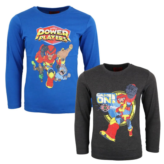 Power Players Jungen Kinder langarm T-Shirt - WS-Trend.de Shirt 98 -128 Baumwolle