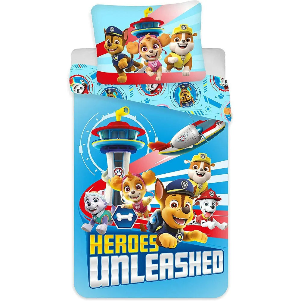 Paw Patrol Heroes 2tlg Bettwäsche Set 135x200 80x80 cm 100% Baumwolle - WS-Trend.de