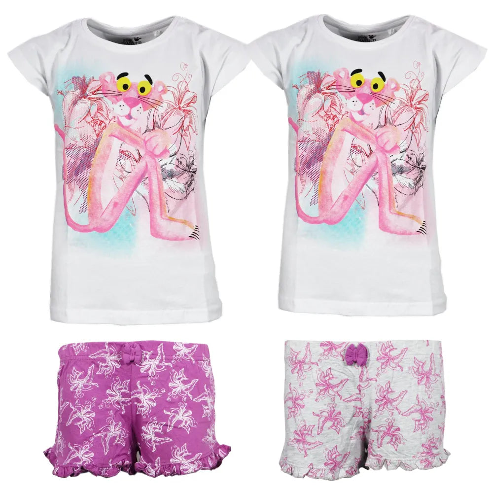 Pink Panther Mädchen Schlafanzug Pyjama Shirt Shorts - WS-Trend.de 134-164 Baumwolle