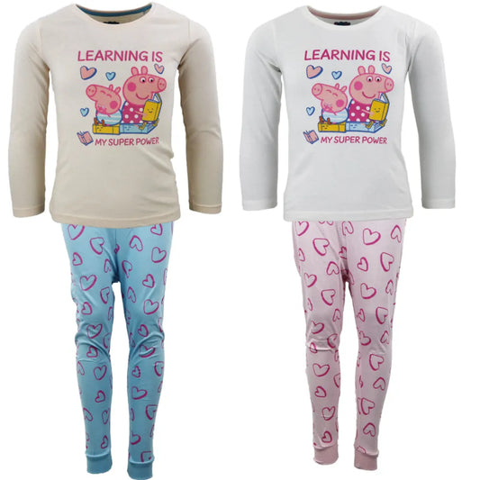 Peppa Pig Kinder Schlafanzug Pyjama lang - WS-Trend.de Wutz 92 -116 Mädchen Baumwolle