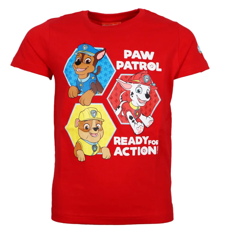 Paw Patrol Chase Rubble Marshall Kinder Jungen T-Shirt - WS-Trend.de kurzarm 98 -128 Baumwolle