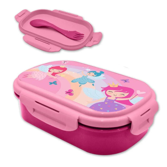 Feen Prinzessin 2tlg. Kinder Lunch Set Brotdose plus Göffel Gabel Löffel - WS-Trend.de