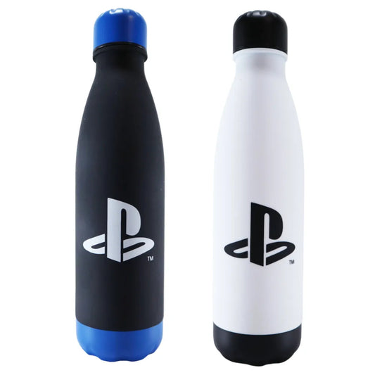 Sony Playstation 2-er Set Wasserflasche Trinkflasche Flasche 650 ml Schwarz Weiß - WS-Trend.de