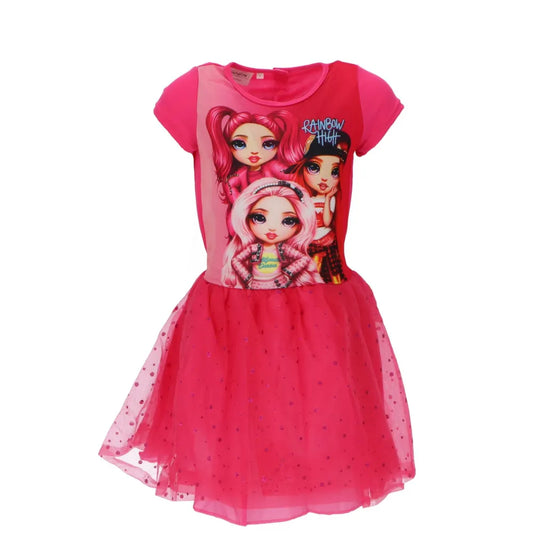 Rainbow High Kinder Mädchen Sommerkleid Kleid Tüllkleid - WS-Trend.de Gr.104 bis 140