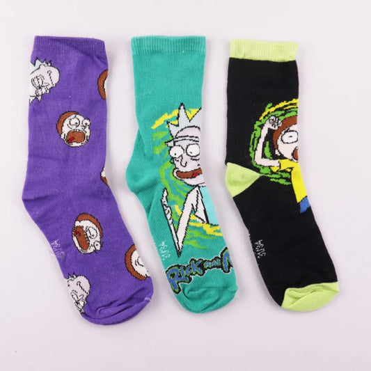 Rick und Morty Sneaker Socken 3er Pack - WS-Trend.de Gr. 27 bis 38 für Jungen