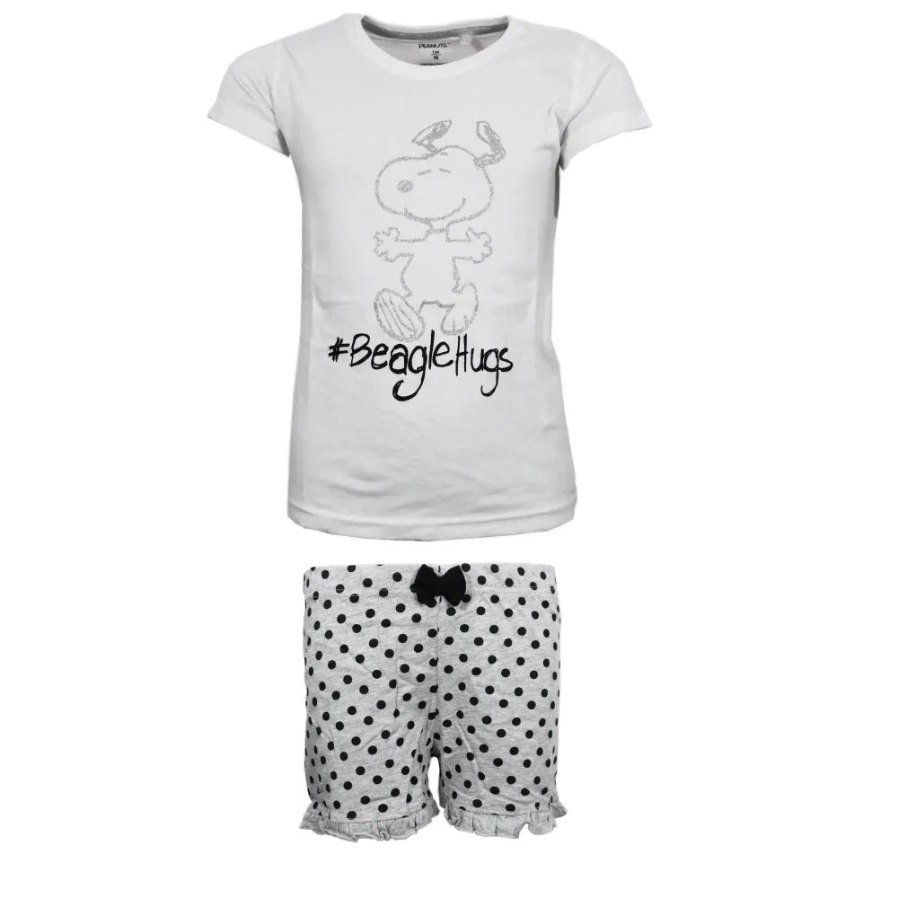 Snoopy Mädchen kurzarm Pyjama Schlafanzug Shirt Shorts - WS-Trend.de 134 - 164 Baumwolle