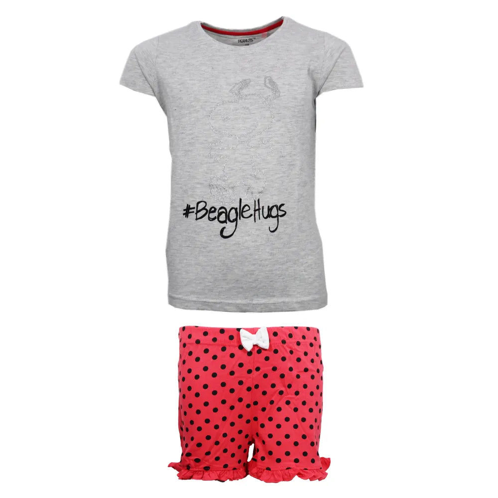 Snoopy Mädchen kurzarm Pyjama Schlafanzug Shirt Shorts - WS-Trend.de 134 - 164 Baumwolle