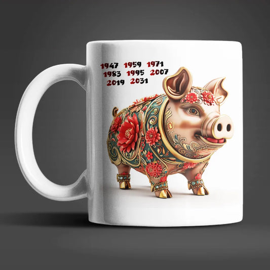 Schwein Chinesisches Jahres Sternzeichen Kaffeetasse Teetasse Geschenkidee - WS-Trend.de