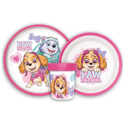 Paw Patrol Skye Everest Kinder Geschirr-Set 3 teilig Becher Teller Schüssel - WS-Trend.de