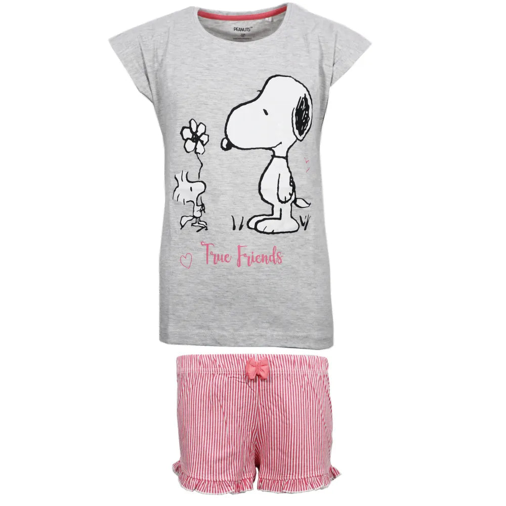 Snoopy Mädchen kurzarm Pyjama Schlafanzug Shirt Shorts - WS-Trend.de 134 - 164 Baumwolle