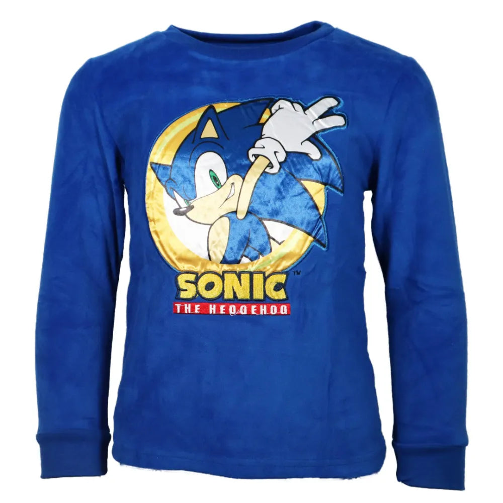 Sega Sonic The Hedgehog Jungen Kinder Velours langarm Pyjama Schlafanzug - WS-Trend.de