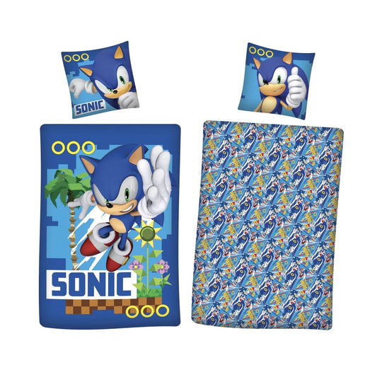 Sonic The Hedgehog Kinder Bettwäsche 2tlg. Set 135x200 80x80 cm - WS-Trend.de Baumwolle