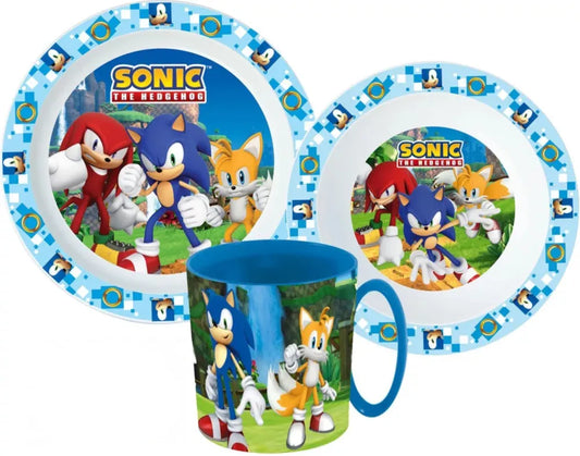 Sonic und Freunde Kinder Geschirr-Set 3 teilig Becher Teller Schüssel - WS-Trend.de