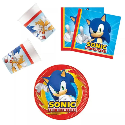 Sonic Geburtstag Deko Set 36tlg.Geschirr Partyset Kinder Kindergeburtstag - WS-Trend.de