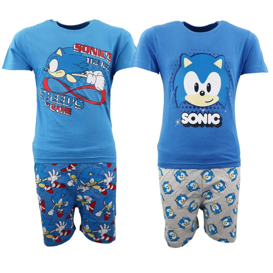 Sega Sonic The Hedgehog Jungen Kinder Pyjama Schlafanzug - WS-Trend.de 104-128 Baumwolle