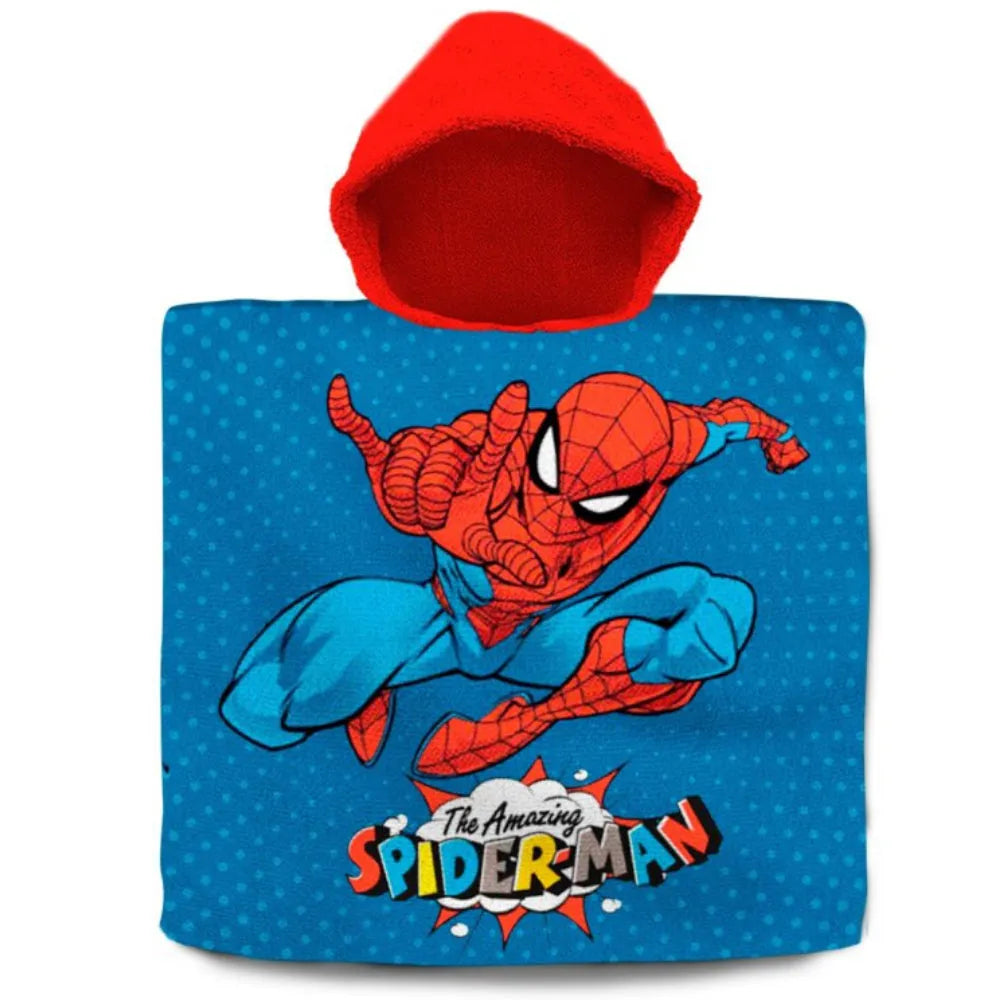 Marvel Spiderman Kinder Poncho Badeponcho 100% Baumwolle - WS-Trend.de