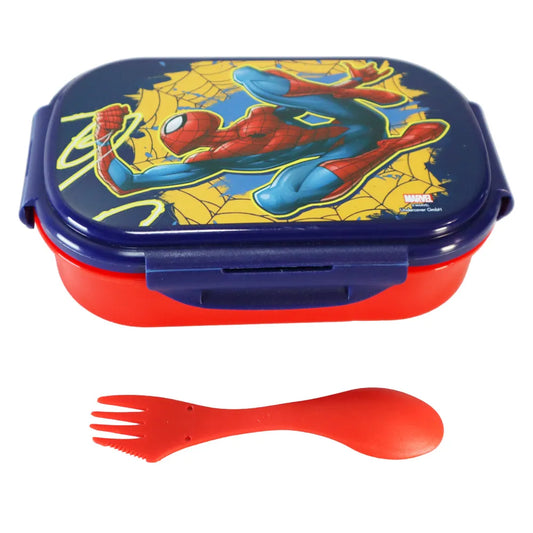 Marvel Spiderman 2 teiliges Kinder Set Brotdose Göffel Gabel Löffel - WS-Trend.de