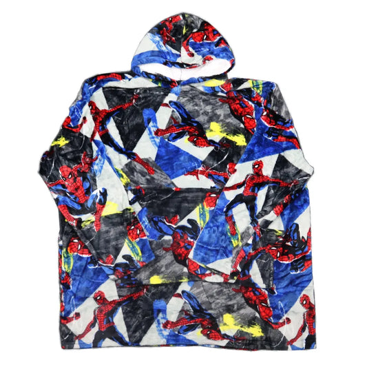 Marvel Spiderman Herren Kuschelponcho Kuscheldecke mit Ärmeln Kapuze Tasche - WS-Trend.de