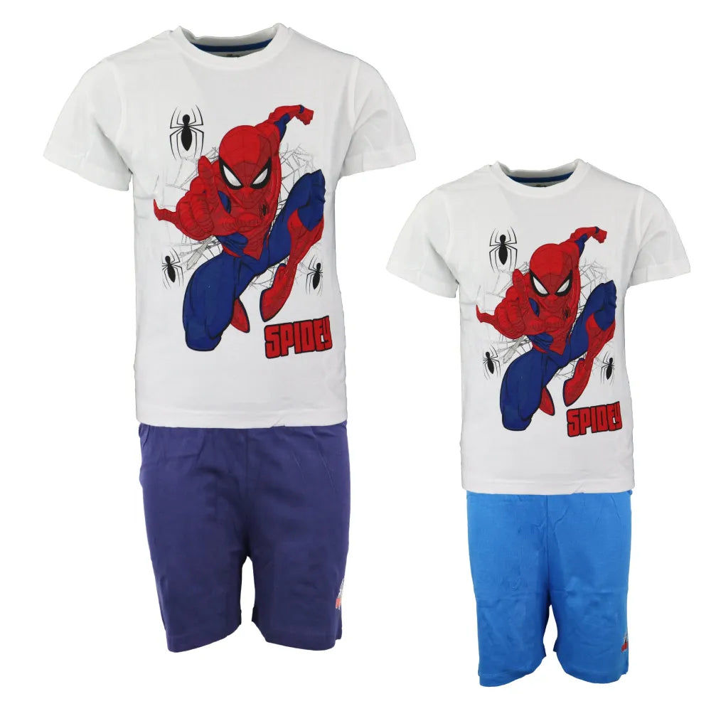 Marvel Spiderman Kinder kurzarm Pyjama - WS-Trend.de Schlafanzug kurz Nachtwäsche 104 - 134 baumwolle