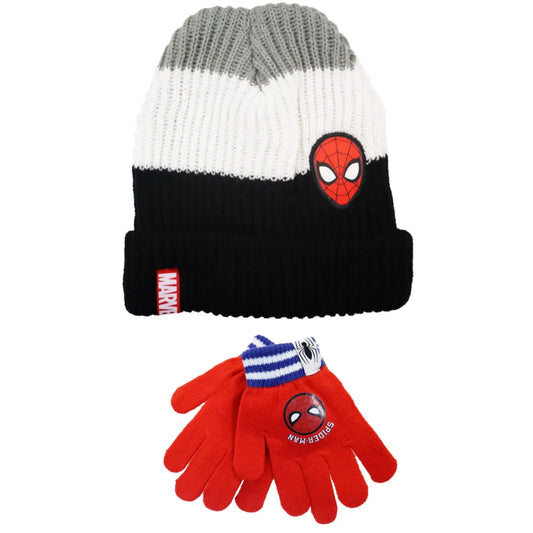 Spiderman Kinder Herbst Winter Set Mütze plus Handschuhe Kindermütze - WS-Trend.de Marvel Wintermütze Jungen 52 54 Grau