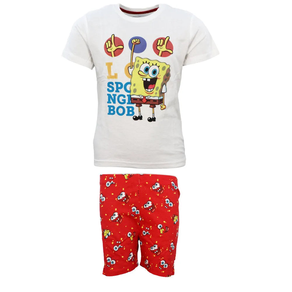 Spongebob Schwammkopf Kinder kurzarm Pyjama Schlafanzug - WS-Trend.de kurz 104 - 134 baumwolle