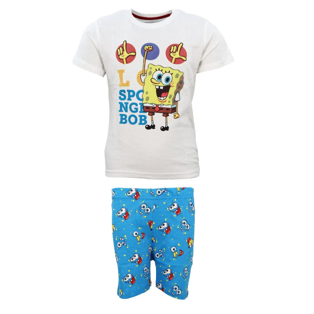 Spongebob Schwammkopf Kinder kurzarm Pyjama Schlafanzug - WS-Trend.de kurz 104 - 134 baumwolle