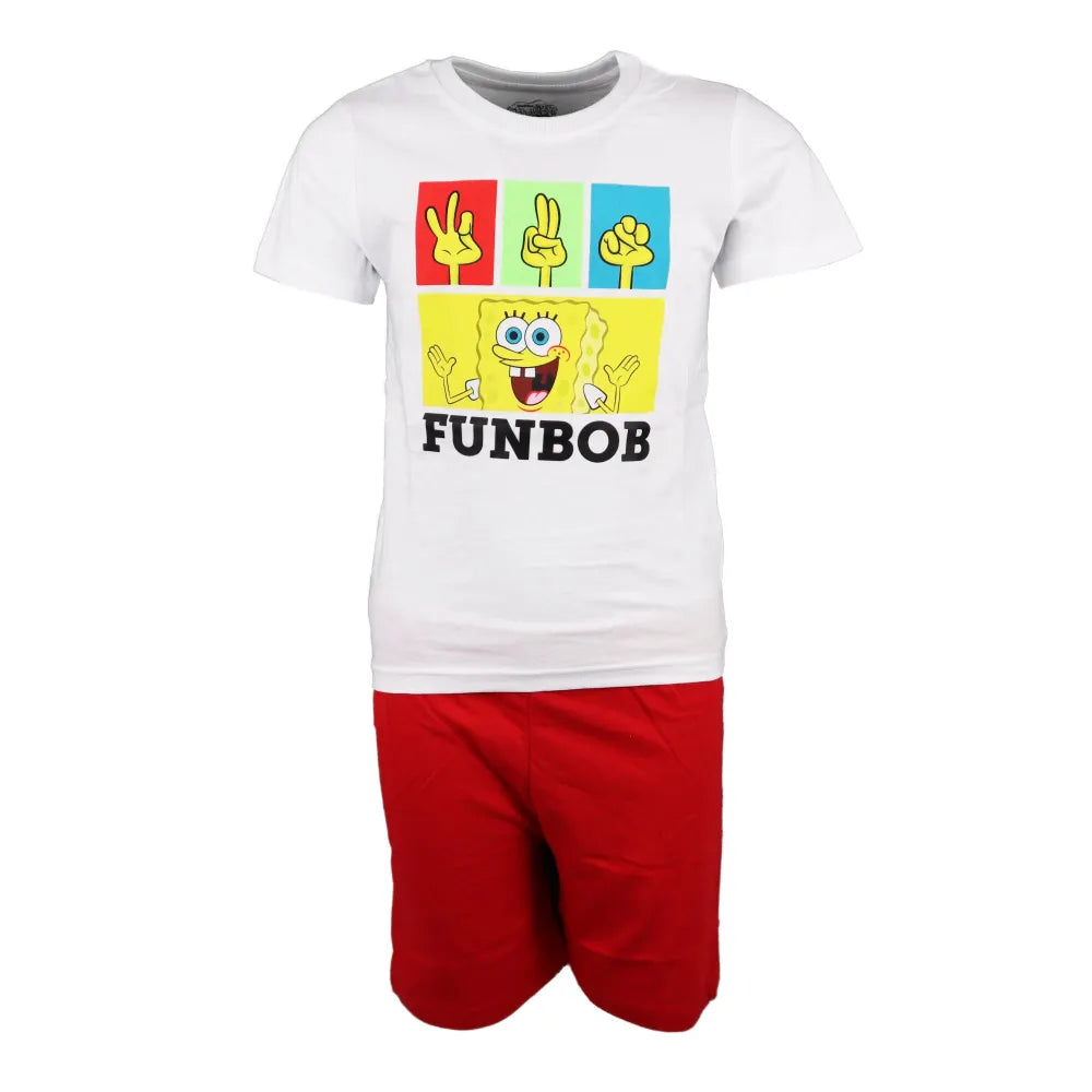 Spongebob Schwammkopf Kinder kurzarm Pyjama Schlafanzug - WS-Trend.de kurz 104 - 134 baumwolle