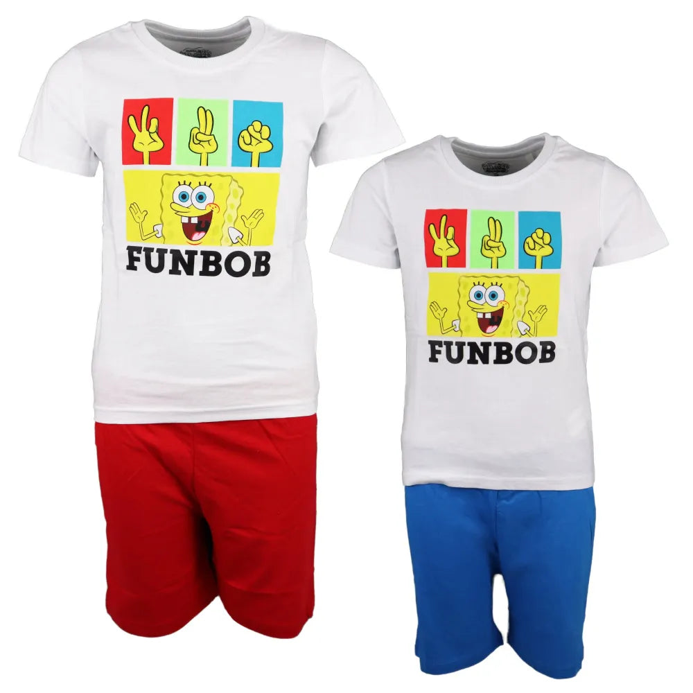 Spongebob Schwammkopf Kinder kurzarm Pyjama Schlafanzug - WS-Trend.de kurz 104 - 134 baumwolle