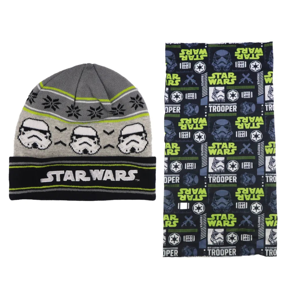 Star Wars Storm Trooper Kinder Herbst Wintermütze plus Loop - WS-Trend.de Winter Set Mütze Snood Schaal 54 56