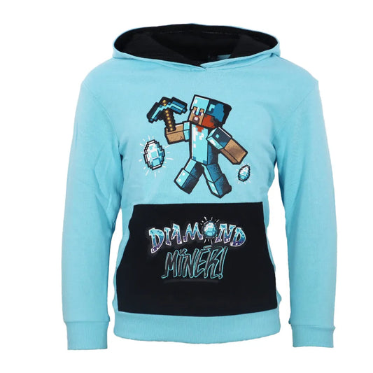 Minecraft Diamond Steve Kinder Hoodie Kapuzenpullover Pulli Pullover - WS-Trend.de 128-140