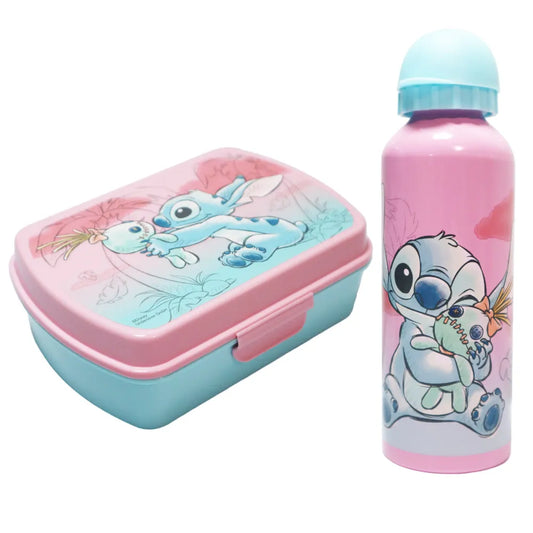 Disney Lilo und Stitch 2 tlg. Lunch Set Brotdose plus Alu Trinkflasche 500 ml - WS-Trend.de