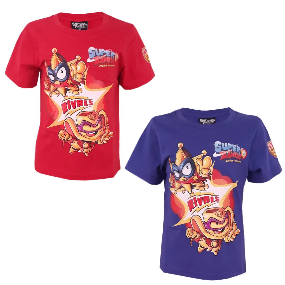 Super Zings kurzarm T-Shirt Baumwolle Blau Rot - WS-Trend.de Kinder 98 bis 128 für Jungen