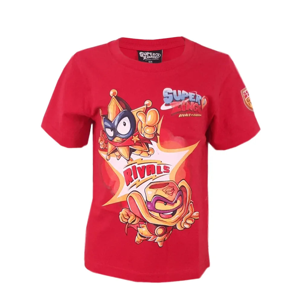 Super Zings kurzarm T-Shirt Baumwolle Blau Rot - WS-Trend.de Kinder 98 bis 128 für Jungen